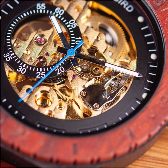 Luxury Ebony & Sandalwood Automatic Kinetic Watch - Picture 10 of 15